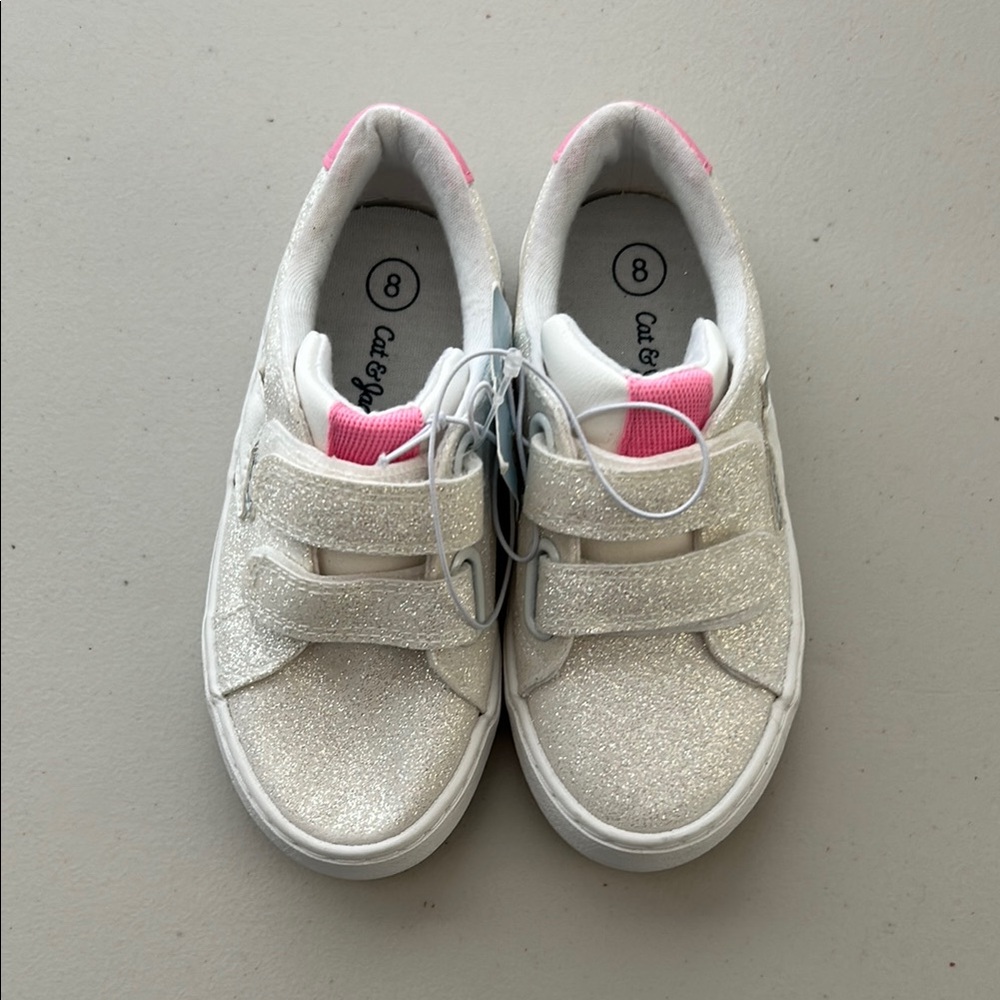 Toddler Sora Glitter Sneakers - Cat & Jack™ White 8T, Medium Width
